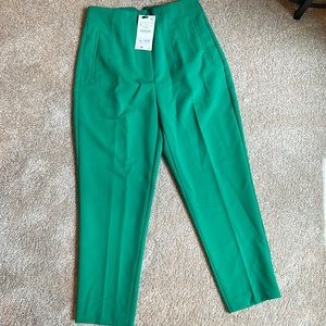 Zara high waist pants in Kelly green. New with tags and never worn.